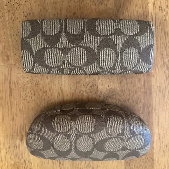 Coach Signature Pattern Eyeglass Cases in Brown and Tan - Picture 1 of 2